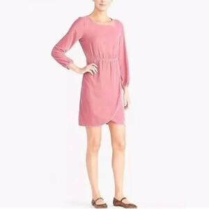 J. Crew Dress Velvet Guava Berry, Tulip Hem, Long Sleeves, NWT, Size 2, Mini